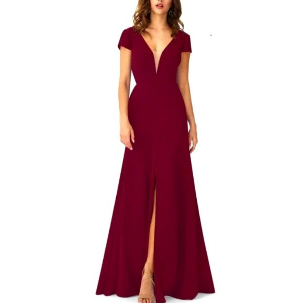 Azazie Trudy Dress Size 26 Cabernet